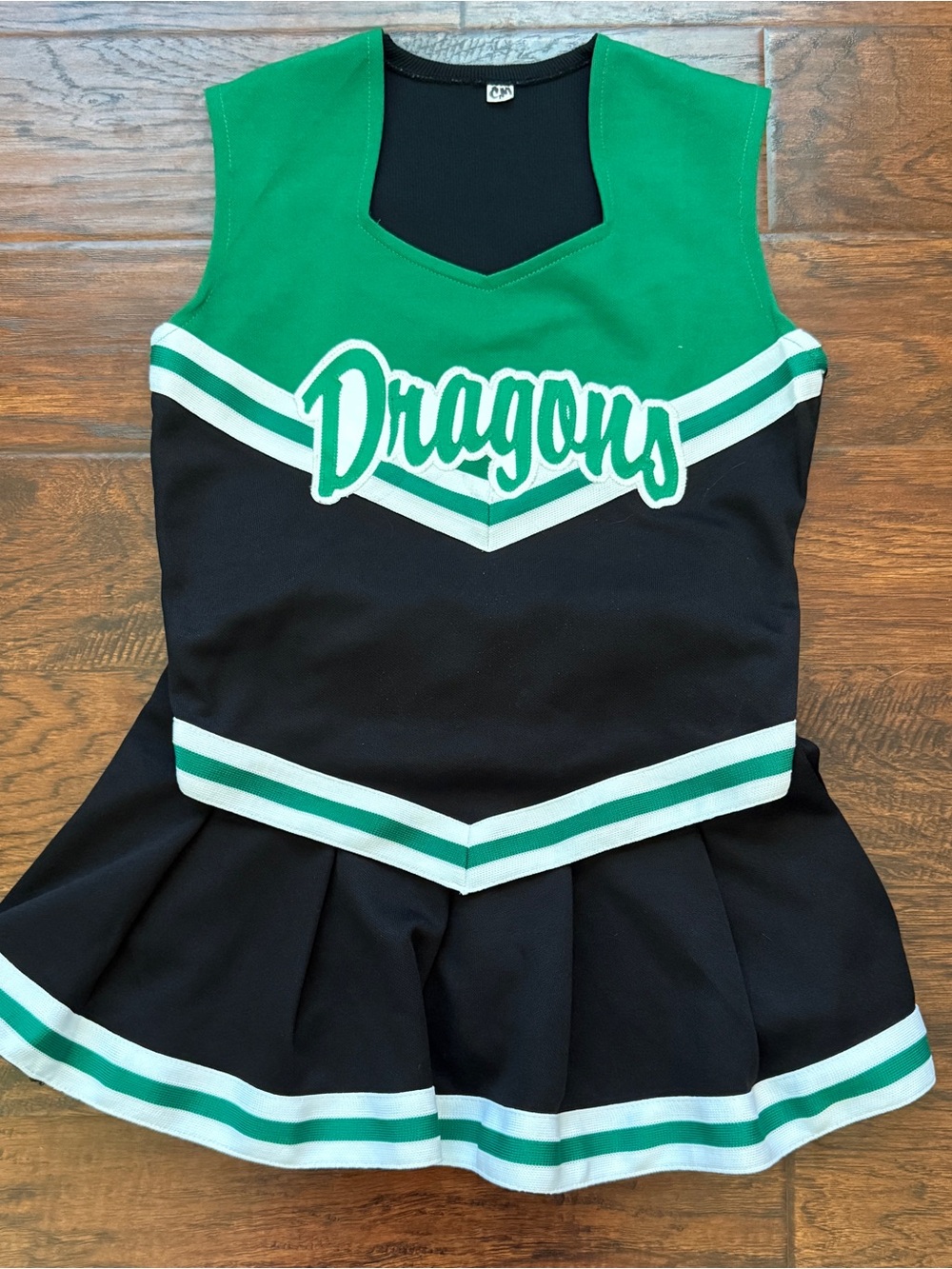 Green & Black Dragons Cheerleader Costume for Kids